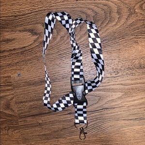 petals and peacocks lanyard checkered wavy